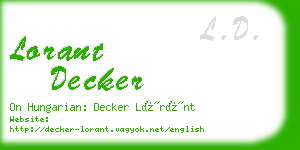 lorant decker business card